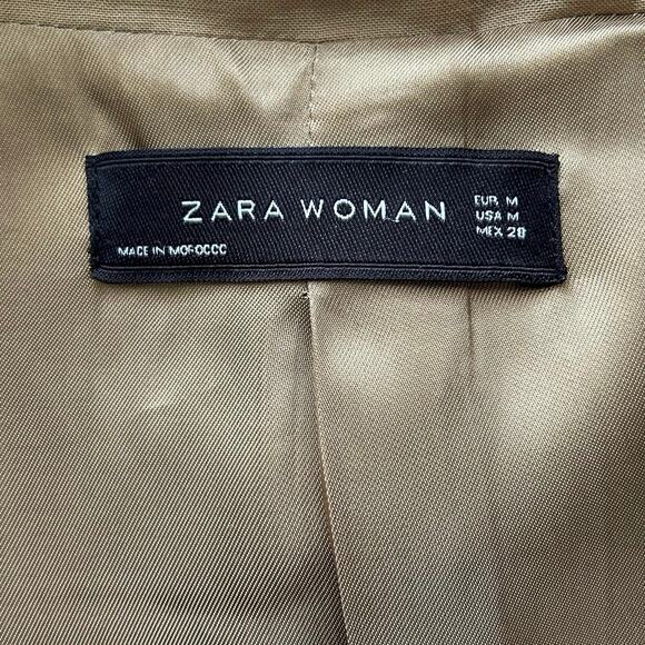 Tan Ruched Sleeve Women's Blazer - Picture 3 of 7